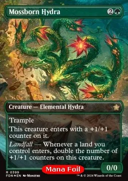 Mossborn Hydra (V.2 - Mana Foil Borderless)