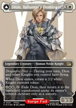 Dion, Bahamut's Dominant // Bahamut, Warden of Light (V.3 - Surge Borderless Character)