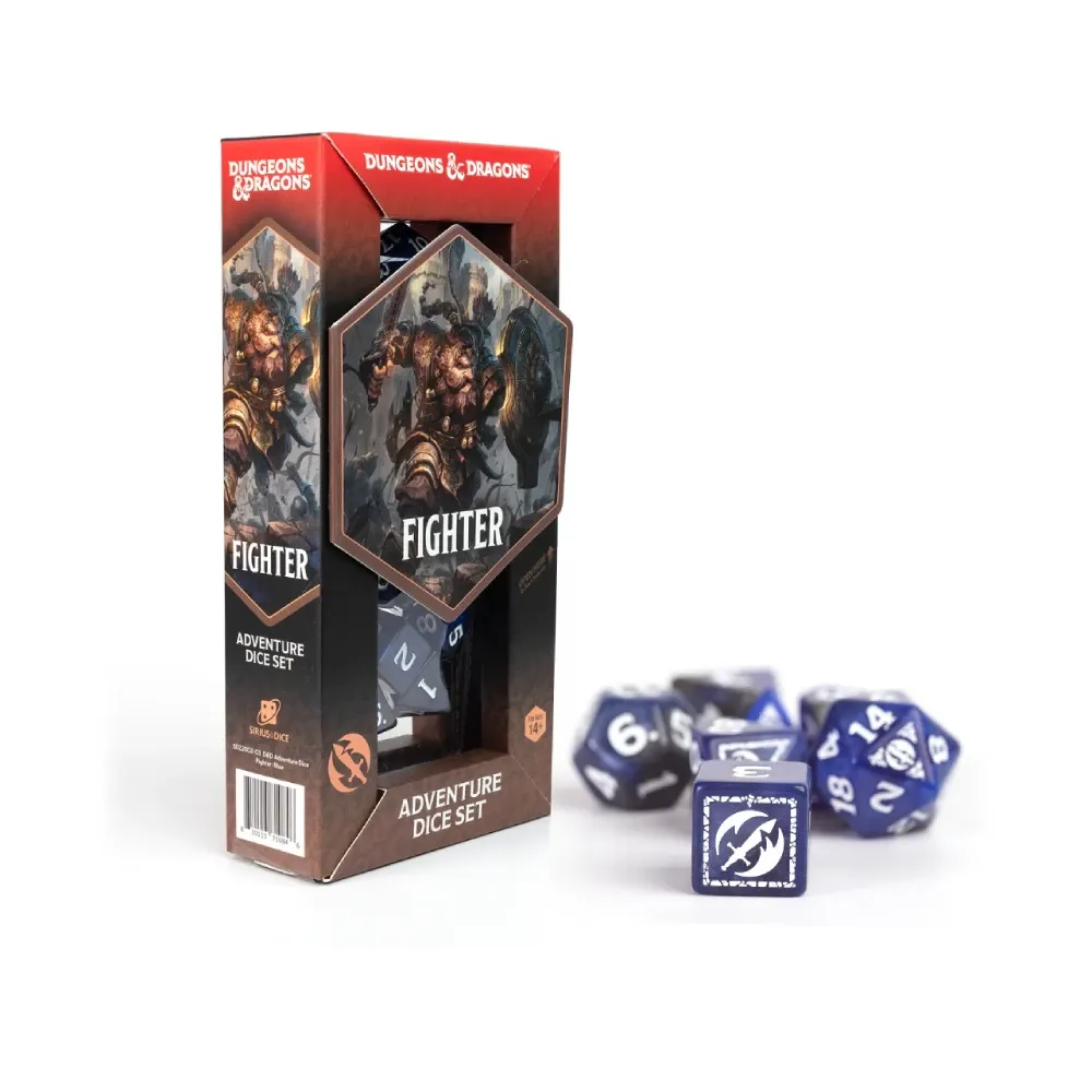 Dungeons and Dragons - Adventure Dice Set: Fighter (Modré)