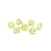 Sada 7 vícestěnných mini kostek - Žlutá