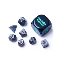 Sada 7 vícestěnných kovových mikro kostek - Stříbrné