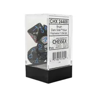 Chessex 7-Dice Set (Brush Dark Side with Blue Pips)