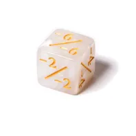 -1/-1 Counter d6 kostka - Mramorovaná Bílá