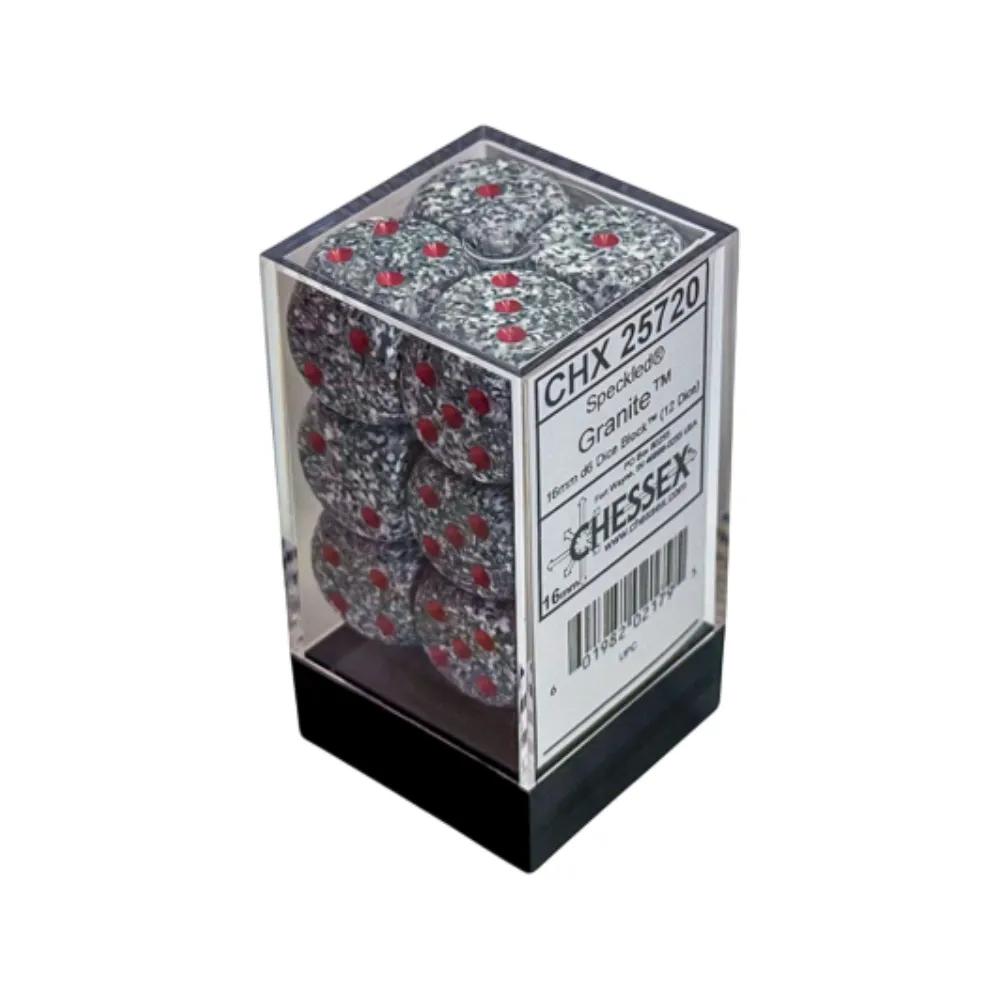 Levně Chessex sada 6-stěnných kostek 16mm – Speckled Granite (12 ks)