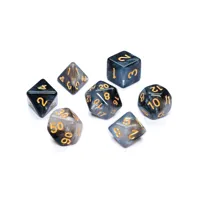 Sada 7 vícestěnných kostek - Galaxy černá/bílá