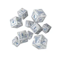 Q Workshop Dice Set – The Lord of the Rings: Rivendell Stone (White/Blue)