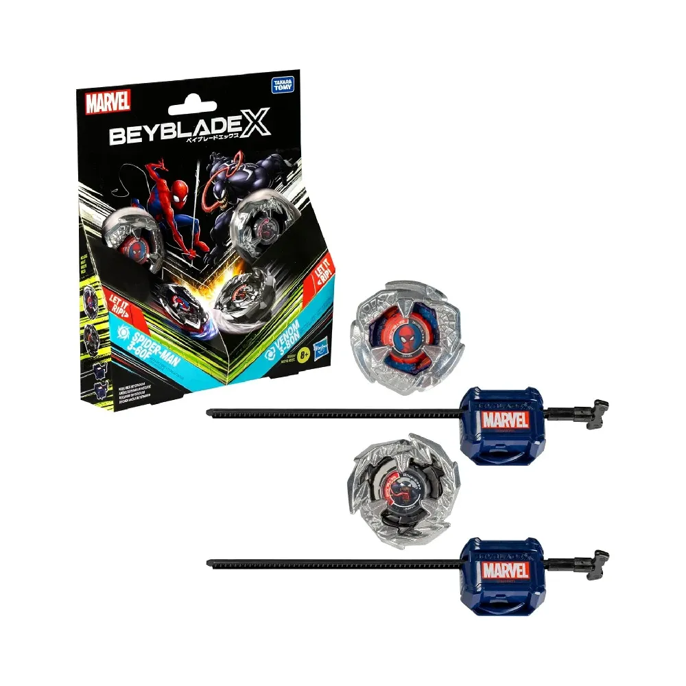 Beyblade X Marvel Multipack: Spider-Man 3-60F and Venom 3-80N 