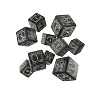Q Workshop Dice Set – The Lord of the Rings: Moria (Black/Beige)