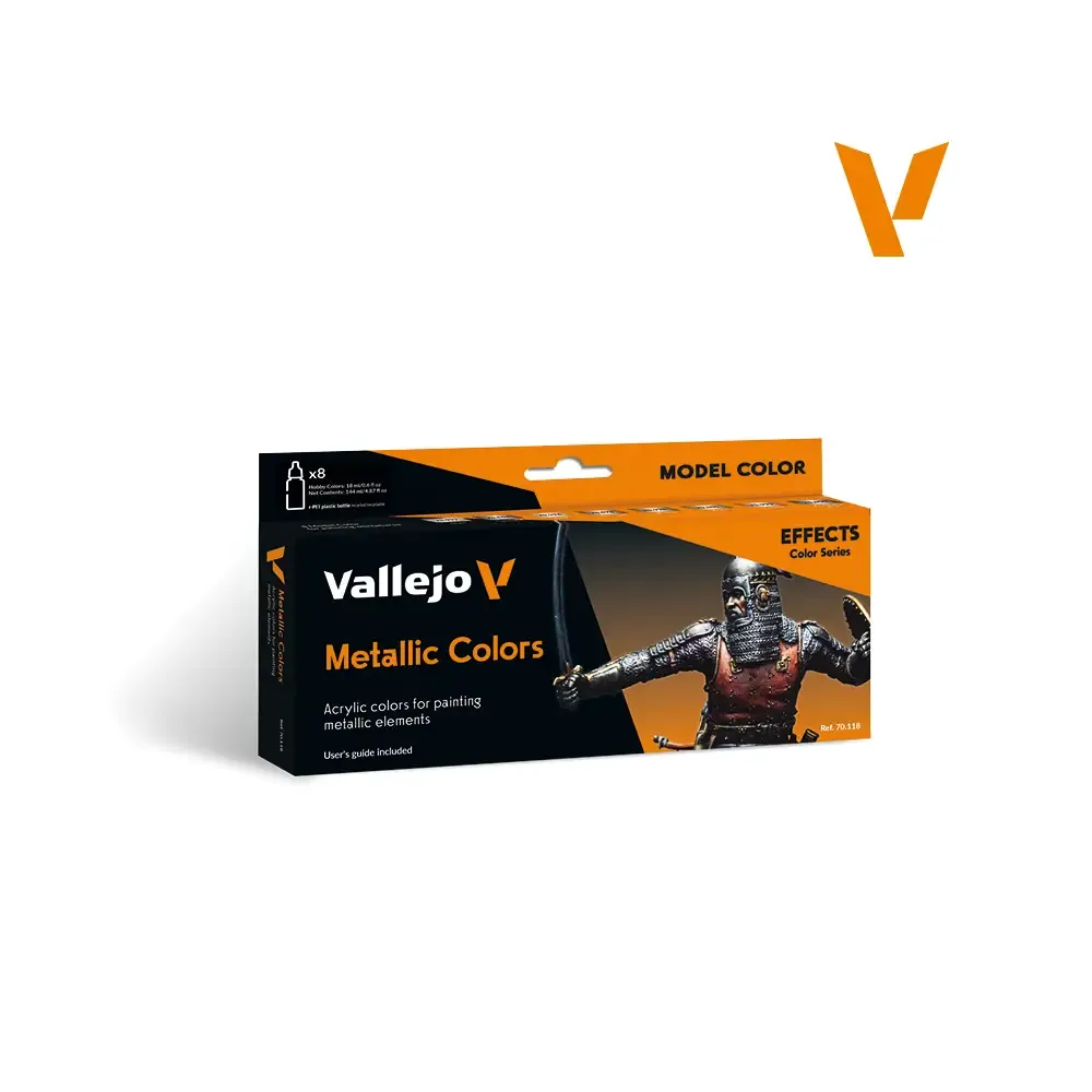 Vallejo Model Color Set: Metallic Colors – 70.118