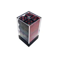 Chessex 16mm d6 Dice Block – Opaque Black/red (12 dice)