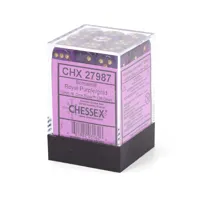 Chessex 12mm d6 Dice Block – Borealis Royal Purple/gold Luminary (36 dice)