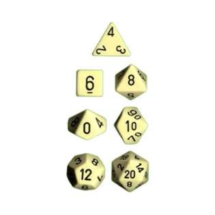 Levně Chessex sada 7 vícestěnných kostek (slonovinová s černou)