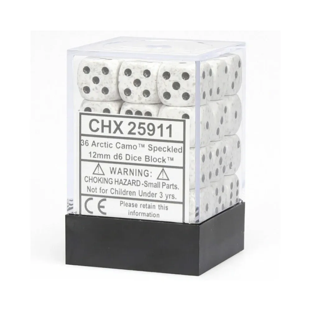 Levně Chessex sada 6-stěnných kostek 12mm – Speckled Arctic Camo (36 ks)