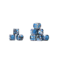 Conquest - Hundred Kingdoms Logo on Steel Marbled Dice