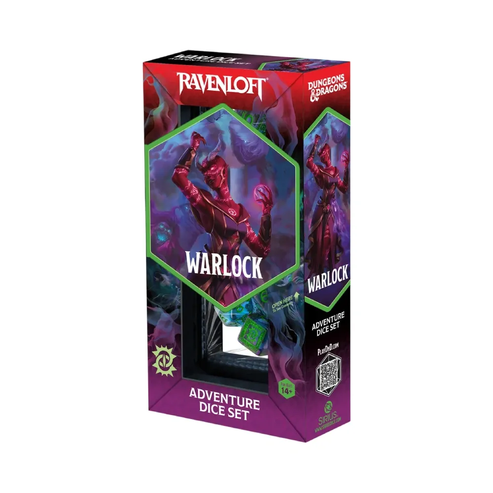 Sirius Dice – Dungeons & Dragons Adventure Dice Set: Warlock (fialovo-zelený)
