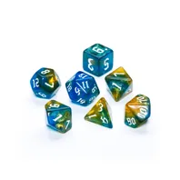 Sada 7 vícestěnných kostek - Třpytivá Zelená/Modrá