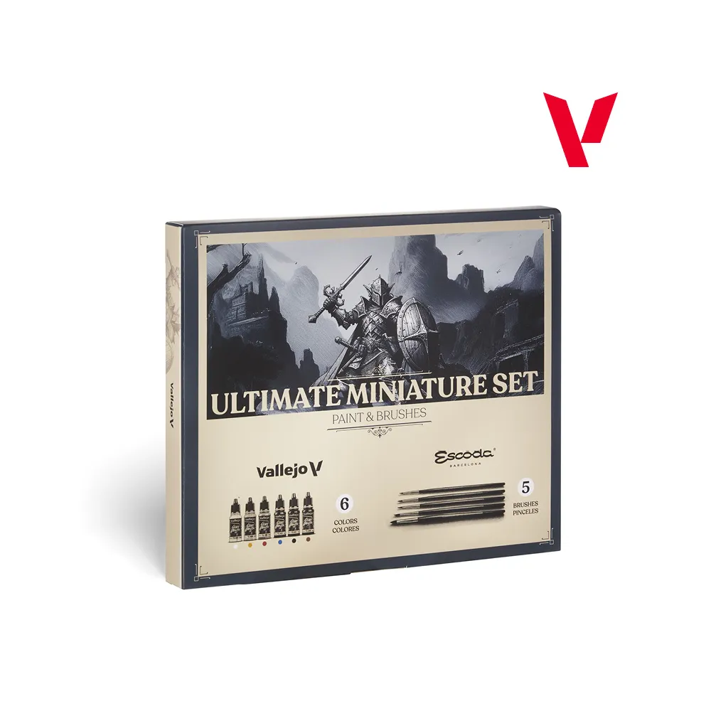 Vallejo Ultimate Miniature Set: Paint & Brushes (Kolinsky, Fibra) – 72.2026