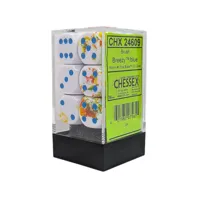 Chessex 16mm d6 Dice Block – Brush Breezy/blue (12 dice)
