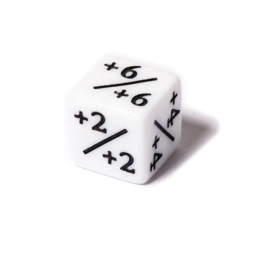 +1/+1 Counter d6 kostka - Bílá