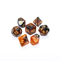 Sada 7 vícestěnných kostek - Galaxy Černá/Hnědá