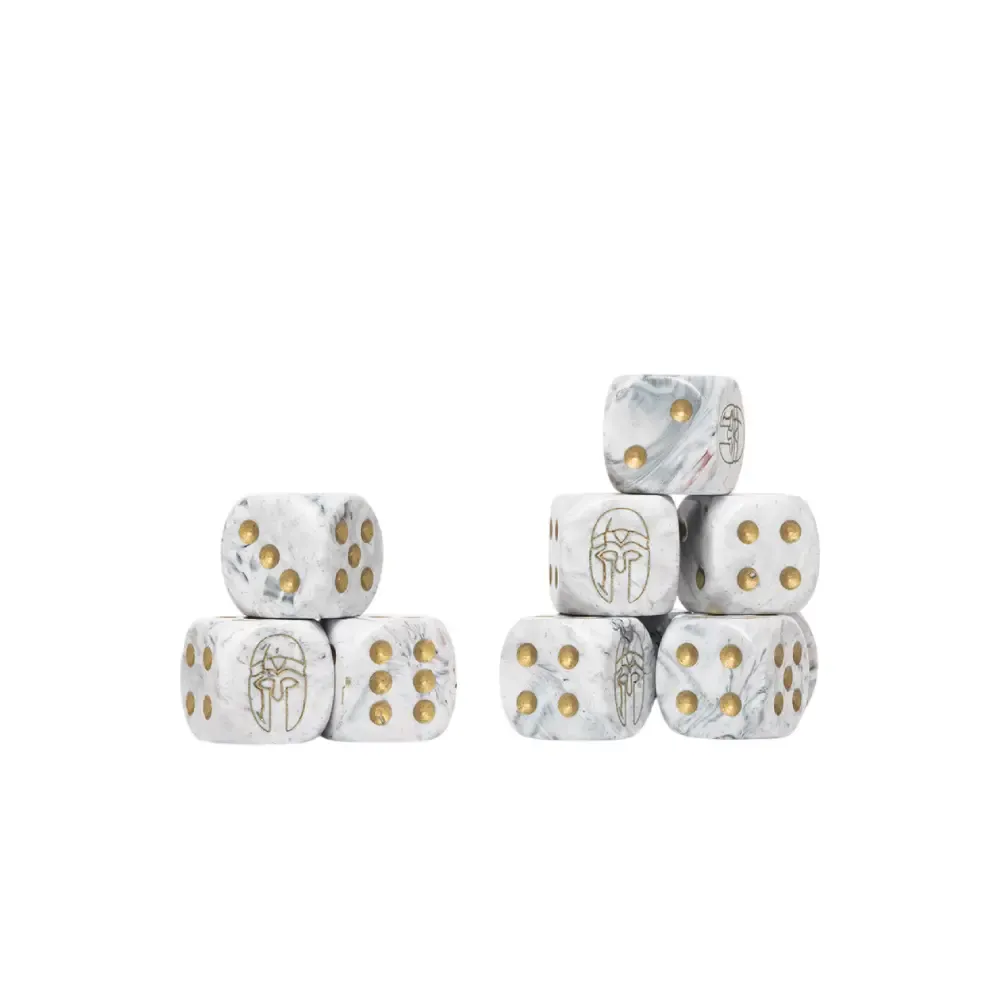Conquest – City States Logo on Light Grey Marbled Dice