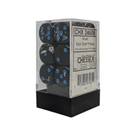 Chessex 16mm d6 Dice Block – Brush Dark Side/blue (12 dice)