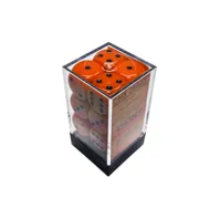 Chessex 16mm d6 Dice Block – Opaque Orange/black (12 dice)