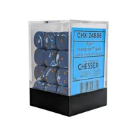 Chessex sada 6-stěnných kostek 12mm – Brush Wavebreak/gold (36 ks)