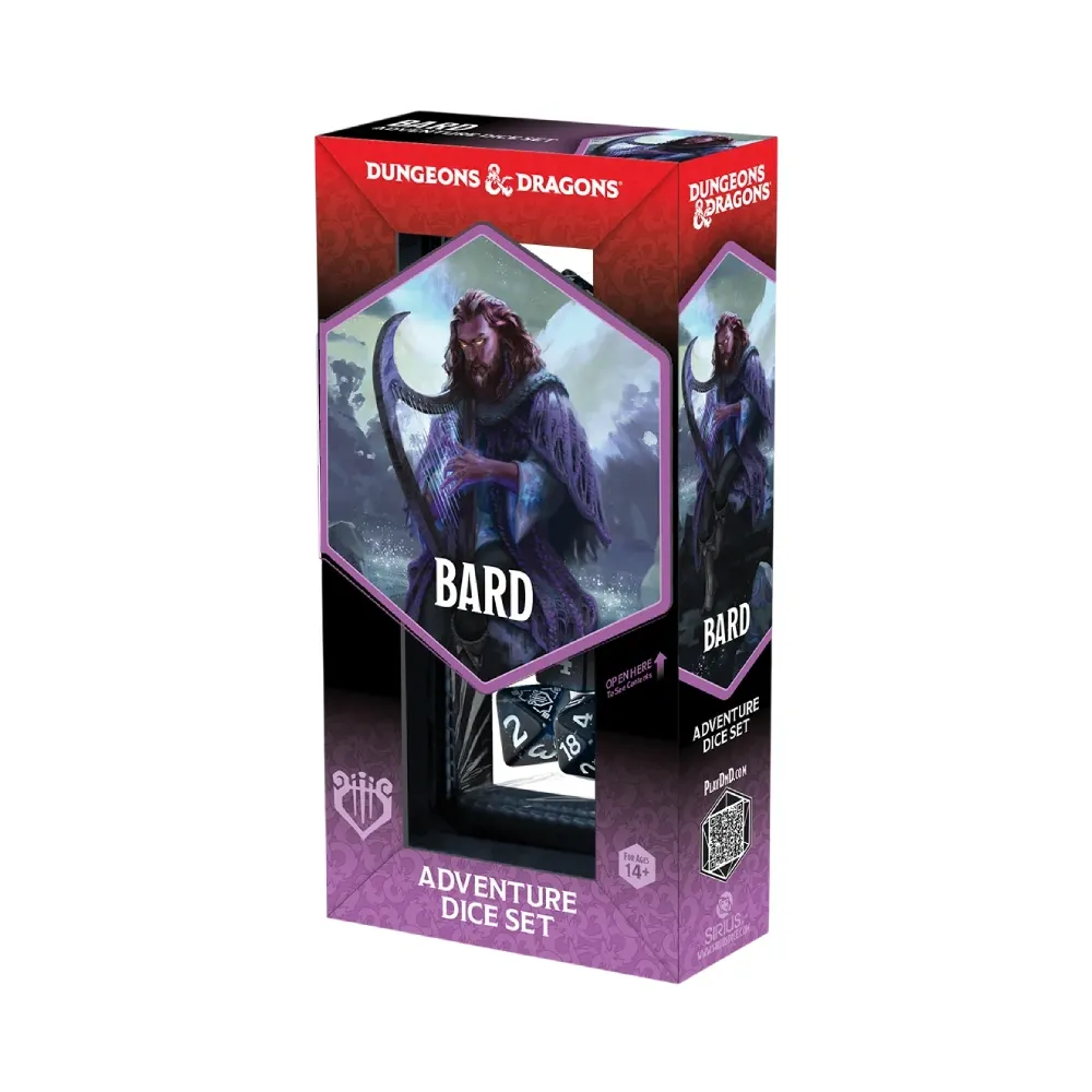 Sirius Dice – Dungeons & Dragons Adventure Dice Set: Bard (modro-černý)