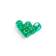 Najada Games d6 Die (Translucent, Green-White, Dots)